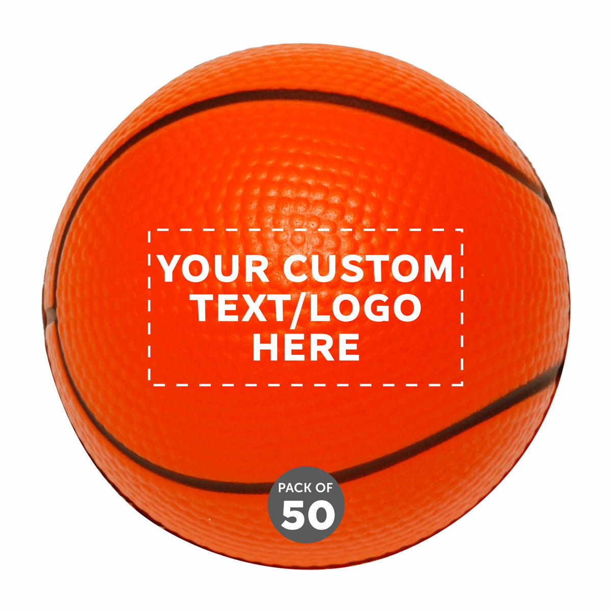 DISCOUNT PROMOS Custom Golf Shaped Squeeze Balls Set of 50, Personalized Bulk Pack - Perfect for Promotional Giveaways - White