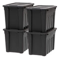 IRIS USA 4-Pack 20 Gal Heavy Duty Storage Totes with Lids, Black