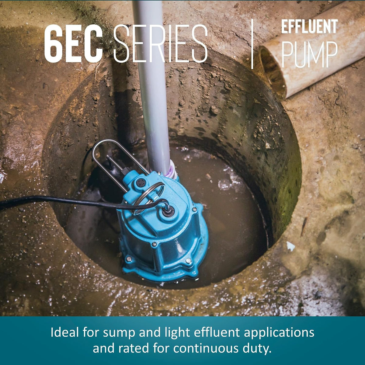 Little Giant 1/3 HP Cast Iron Submersible Sump/Effluent Pump, Blue
