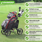 EASEGO Golf Push Cart 4 Wheel : Golf Walking Cart Golf Caddy Pull Carts