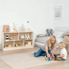 Montessori Book and Toy Shelf for Kids, 5-Section Organizer, Birch Plywood