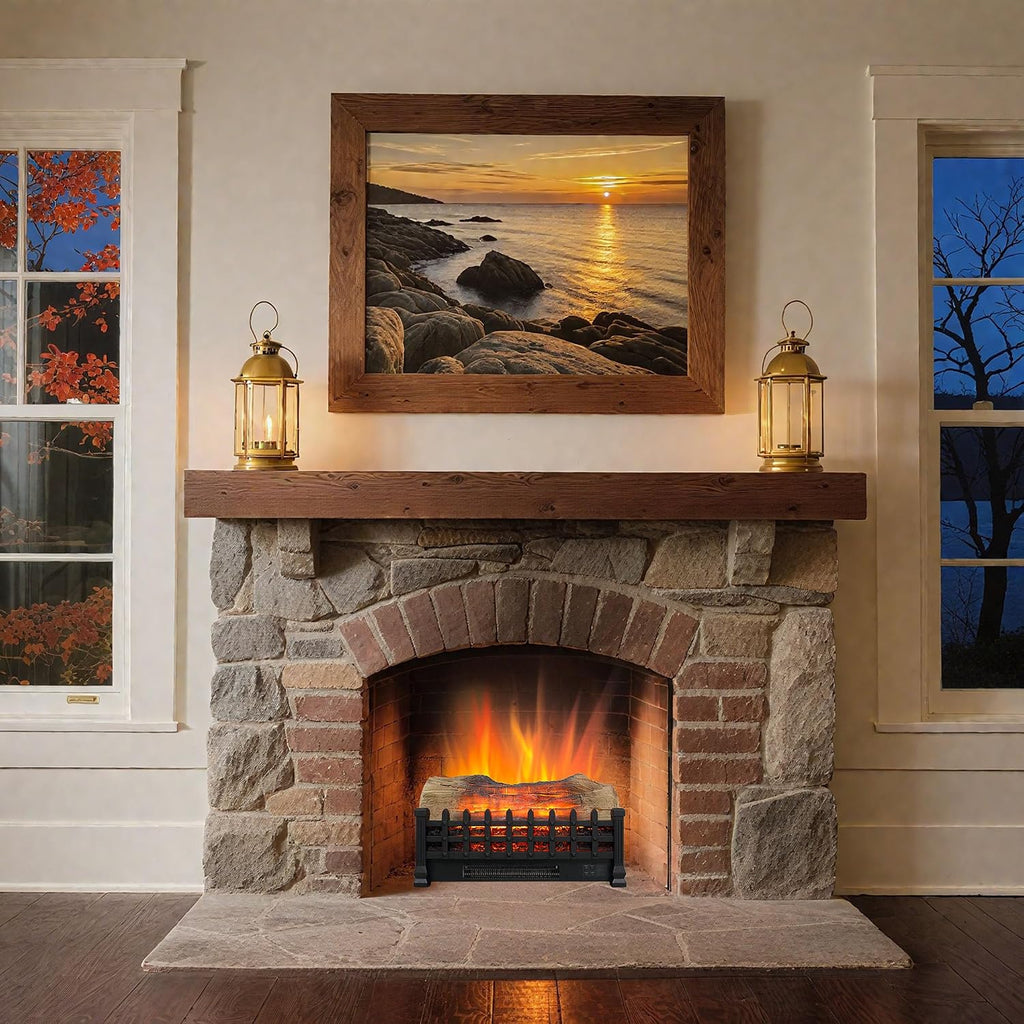 20 Inch Electric Fireplace 3D Log Set Insert Free Standing Heater