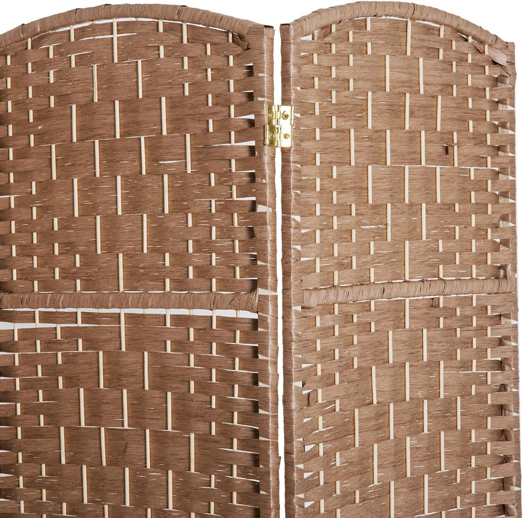 HOMCOM Room Divider 6-Panel, 6FT-Tall Folding Privacy Screen, Natural