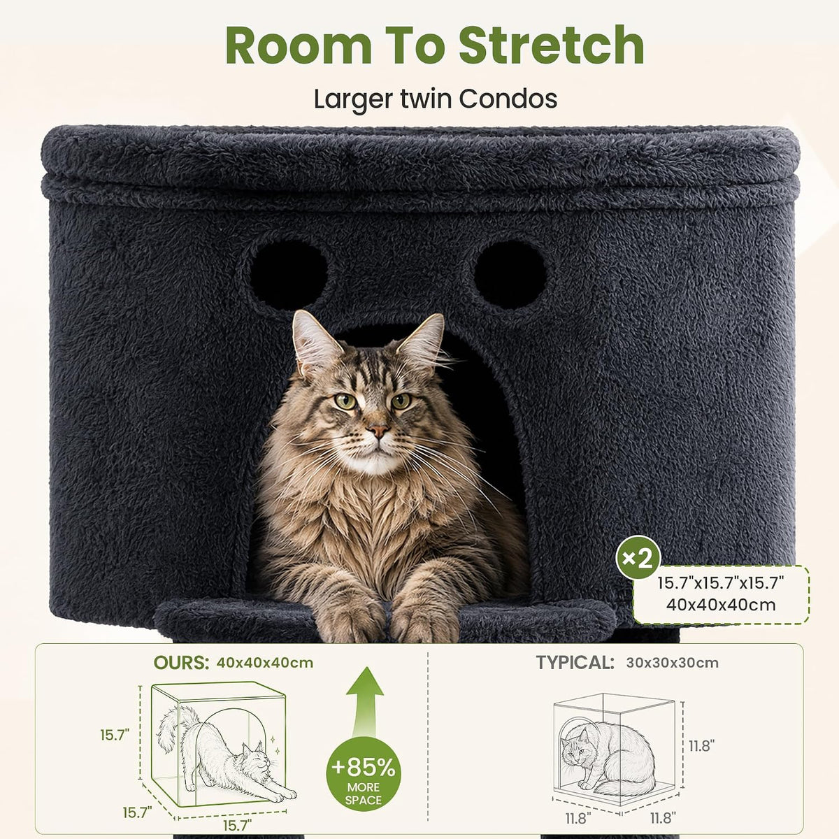 Cat Tree for Indoor Cats Large Adult, 84 in Extra Tall Heavy Duty Cat Tower