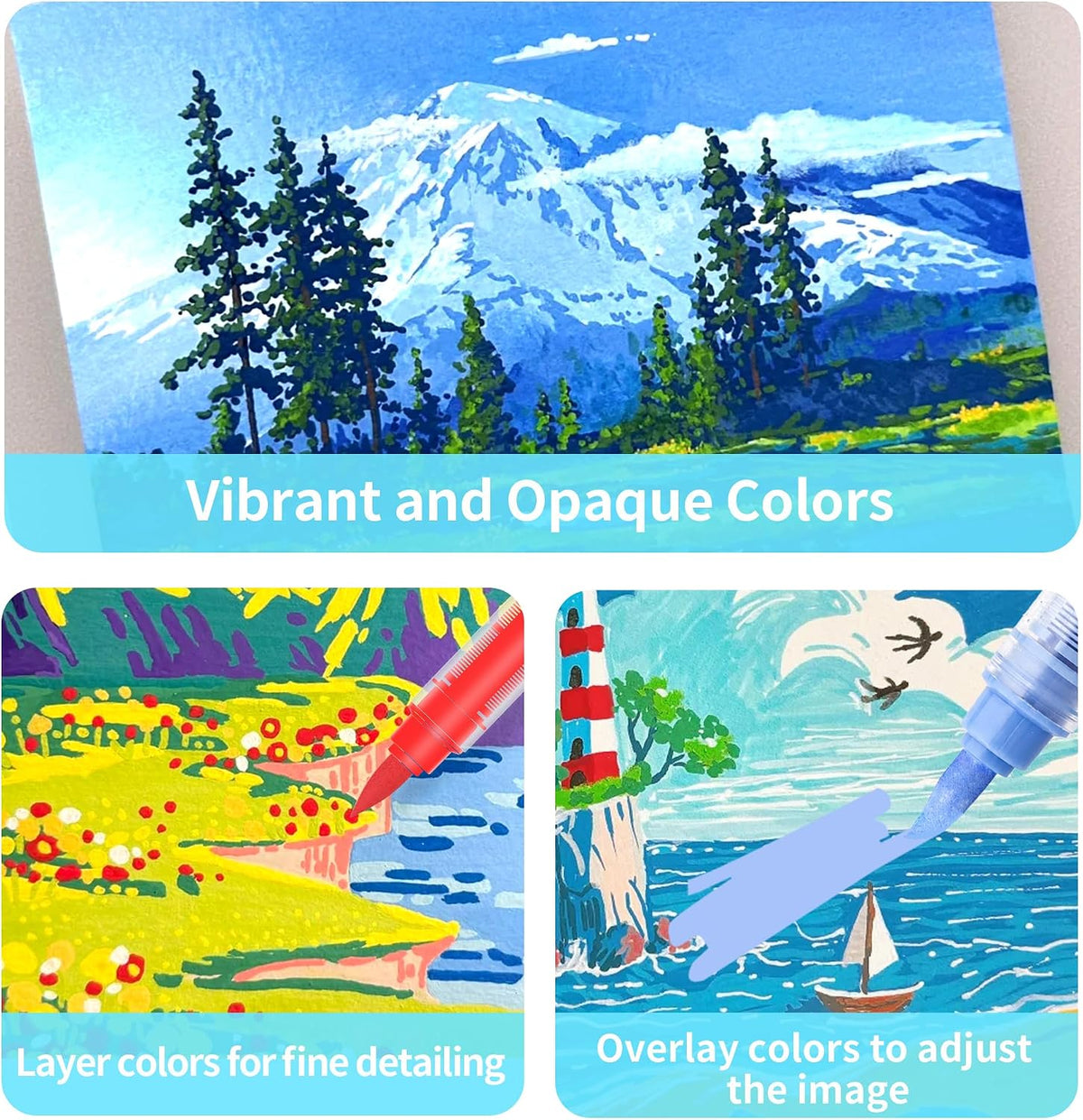 Acrylic Paint Markers Brush Tip 240 Colors, Automatic Ink Control, No-Bleed