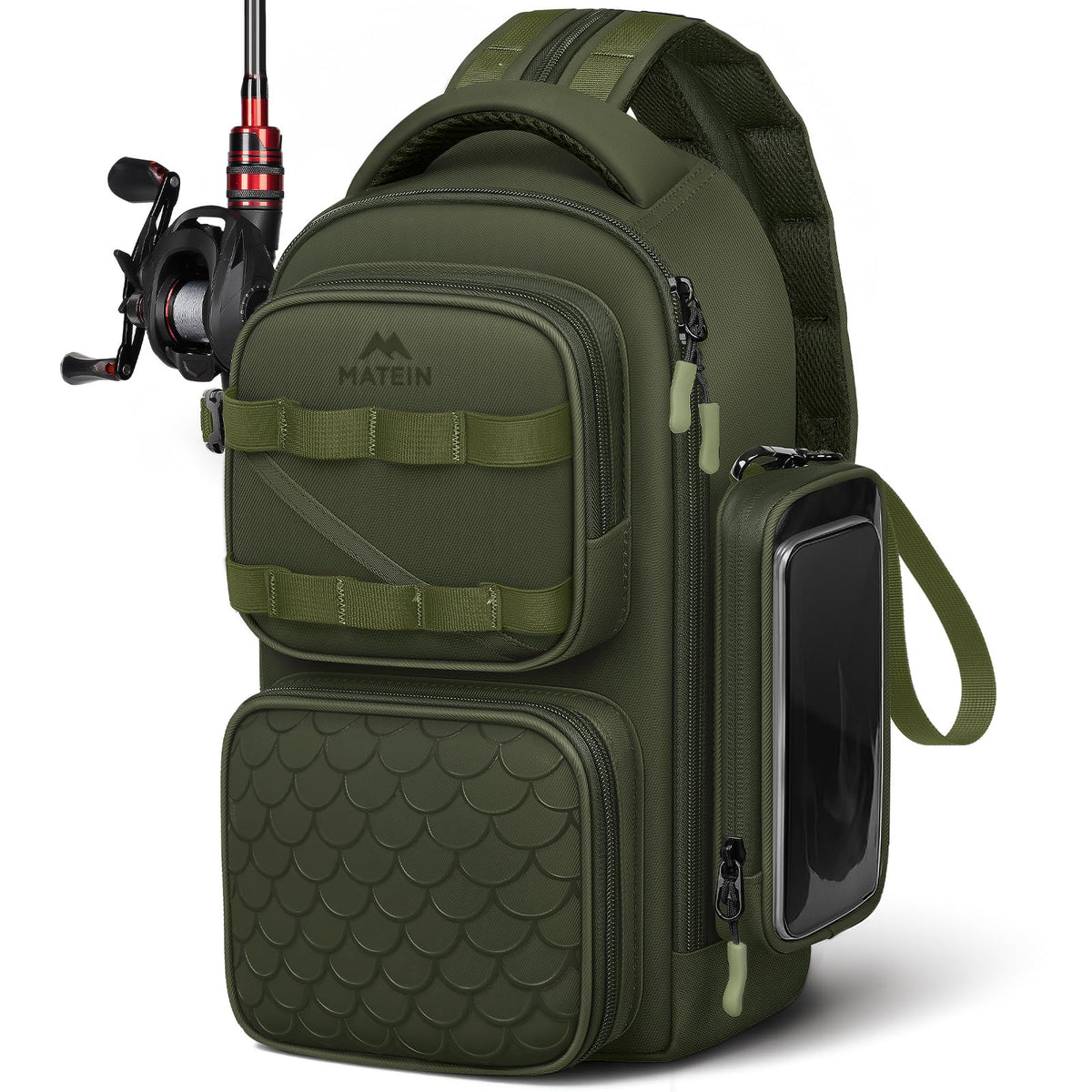 MATEIN Fishing Sling Bag with Phone Pouch, 3600 Tackle Box Backpack