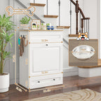 Elevated Dog Feeding Station with Storage, Pull-Out Bowls & Slow Feeder
