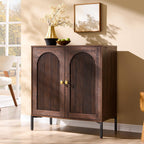 IFGET 34" Tall Modern Arched Sideboard Buffet Cabinet with Storage, Brown
