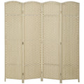 HOMCOM Room Divider 8 Panel Folding Privacy Screen 5.6' Tall Nature Wood
