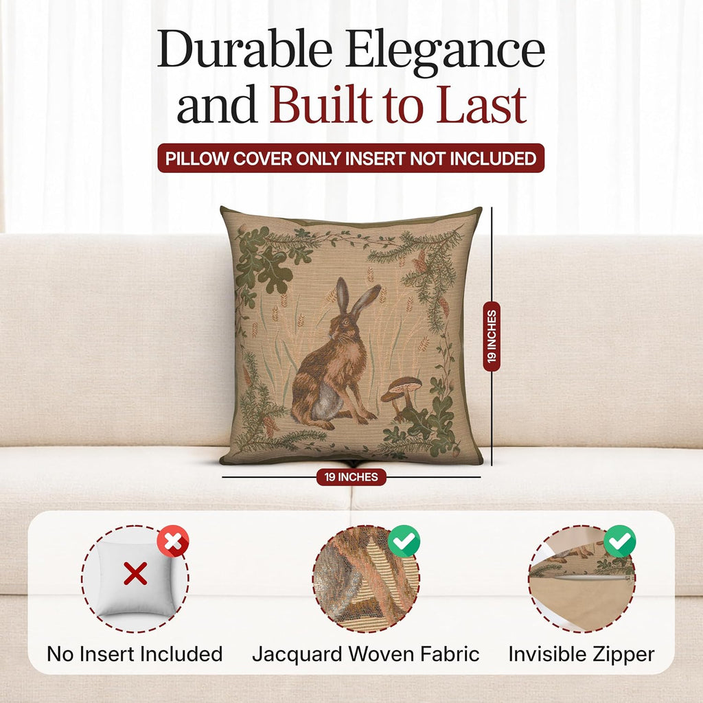 William Morris The Hare I Tapestry Throw Pillow Cover 19 x 19 in