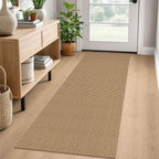 EARTHALL Woven Area Rugs 6x9 Ft Washable Living Room Rugs Non Slip Rubber Backed Dining Room Rug Braided Bedroom Rugs Indoor Floor Carpet for Living Room, Bedroom, Dining Room, Beige/Ivory