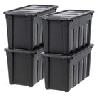 IRIS USA 4-Pack 20 Gal Heavy Duty Storage Totes with Lids, Black