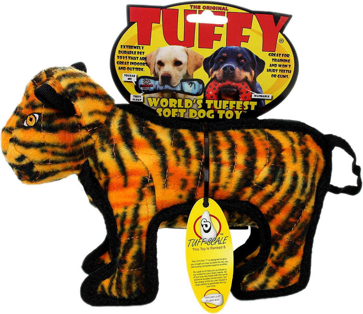 TUFFY® 4 Pack Tiger Hippo Giraffe Penguin Plush Dog Toys