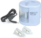Rapesco 1447 Automatic Electric USB/Battery Pencil Sharpener, Power Blue