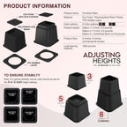 Utopia Bedding Adjustable Bed Risers 3 & 5 Inch, Black, 36-Pack
