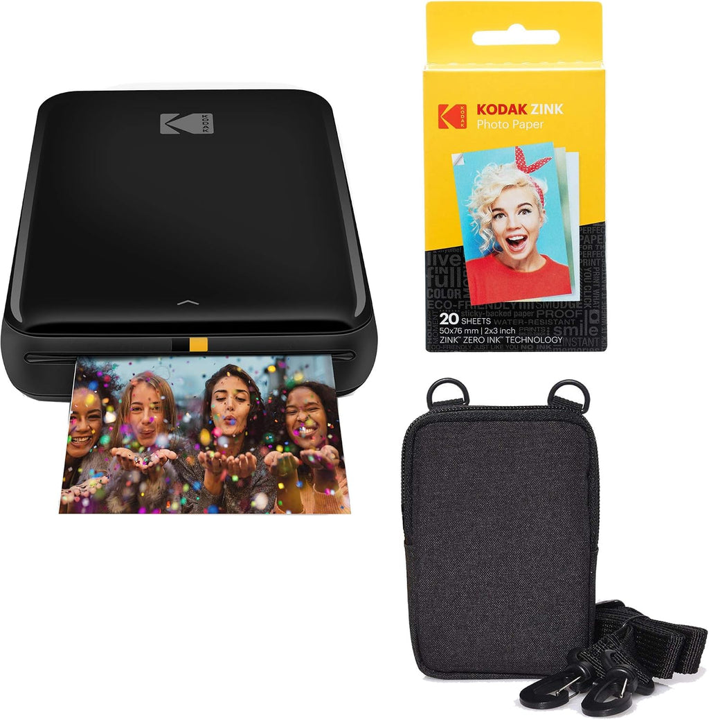 KODAK Step Wireless Mobile Photo Mini Printer (White) Go Bundle