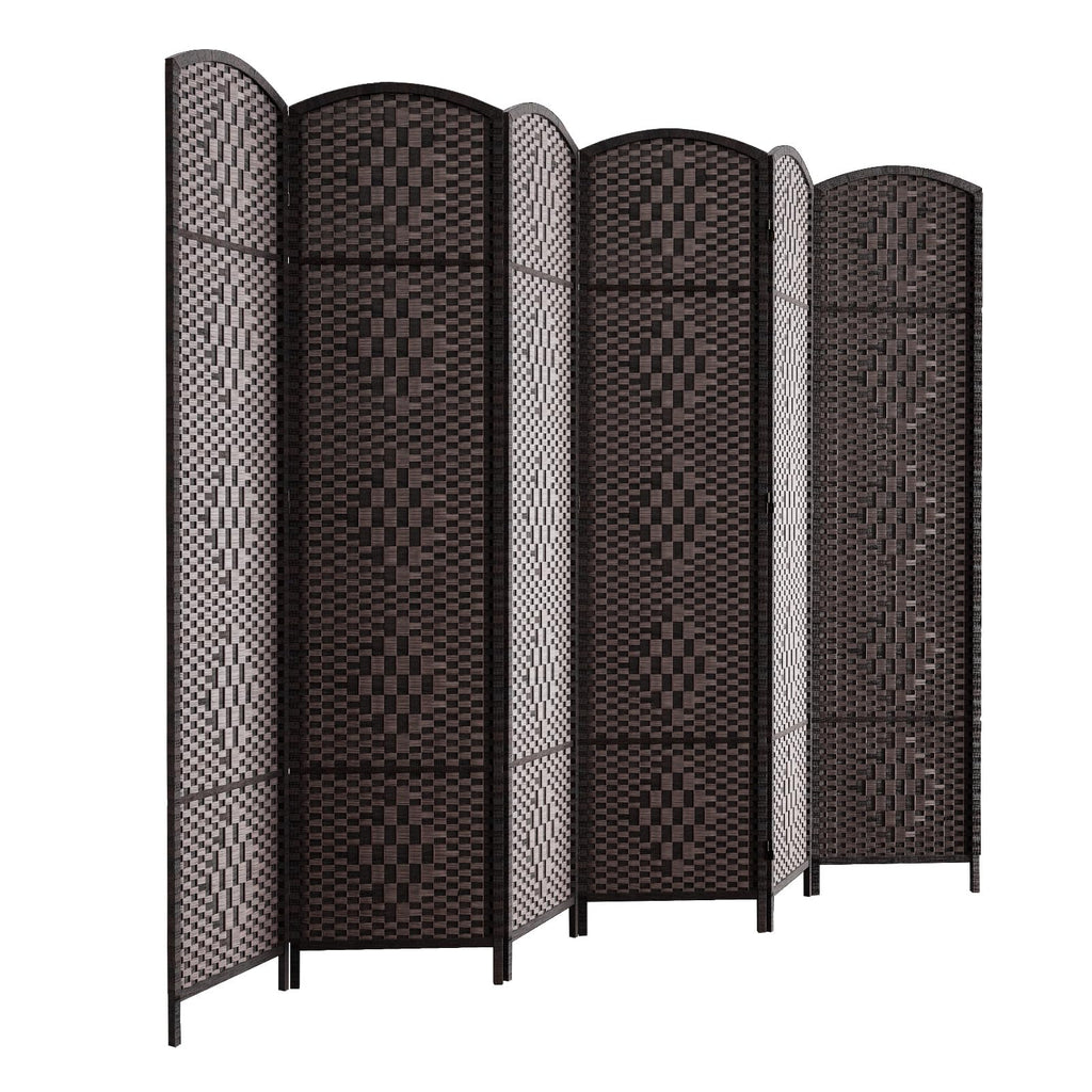 HALLYBEE Room Divider Panel,8 Panel Partition Room Dividers, Dark Mocha