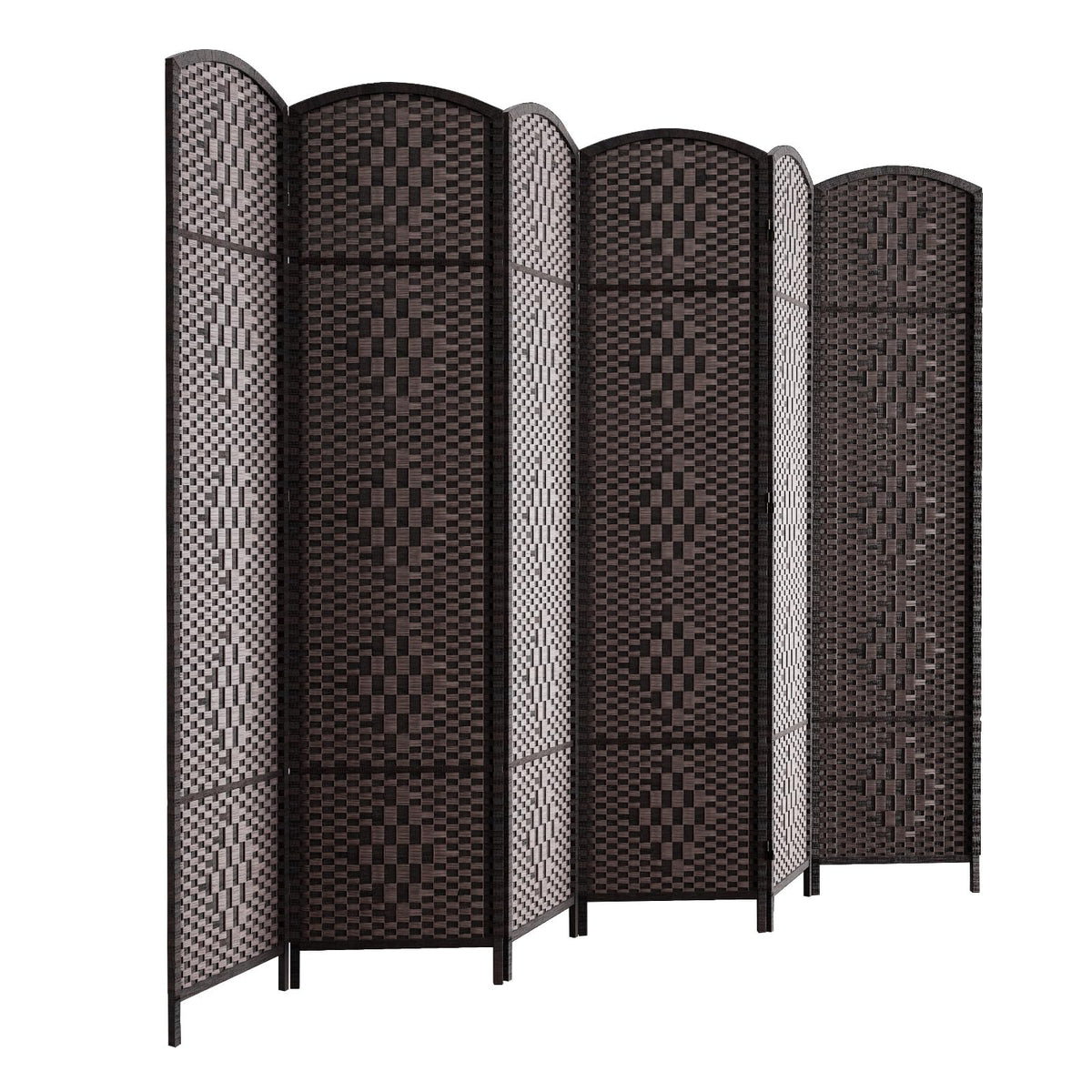 HALLYBEE Room Divider Panel,8 Panel Partition Room Dividers, Dark Mocha