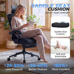 CYKOV Ergonomic Office Chair with Footrest, Reclining Mesh Back, 350 Lbs