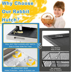 Ketive 48" L 2-Story Rabbit Hutch, Chew-Resistant Ramp, Expandable