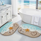 LUMI Beach Bathroom Rug Oval Soft Microfiber Absorbent Bath Mat 30x60