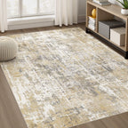 DMOYEST Area Rug Living Room Rugs 9x12 Washable Abstract Grey Carpet