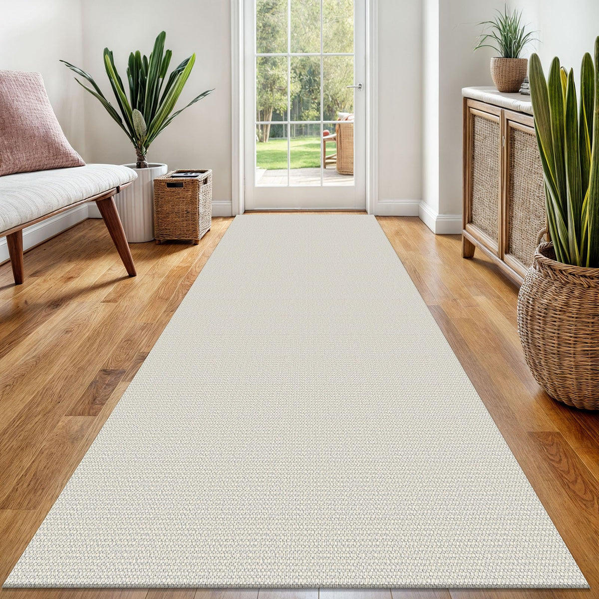 EARTHALL Washable Area Rug, Non Slip Living Room Rug, 5x7 Ft, Sand/Beige