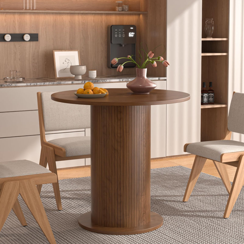 31.5 inch Round Dining Table for 2, Modern Farmhouse Kitchen Table