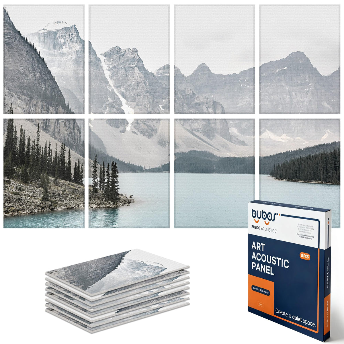 BUBOS 6-Pack Acoustic Panels, Wood Grain Sound Absorbing Panels, 23.6x23.6