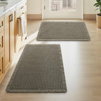 Upgraded Waffle Bath Mat Set of 2 Absorbent Bathroom Mat 18"x30" + 24"x48"