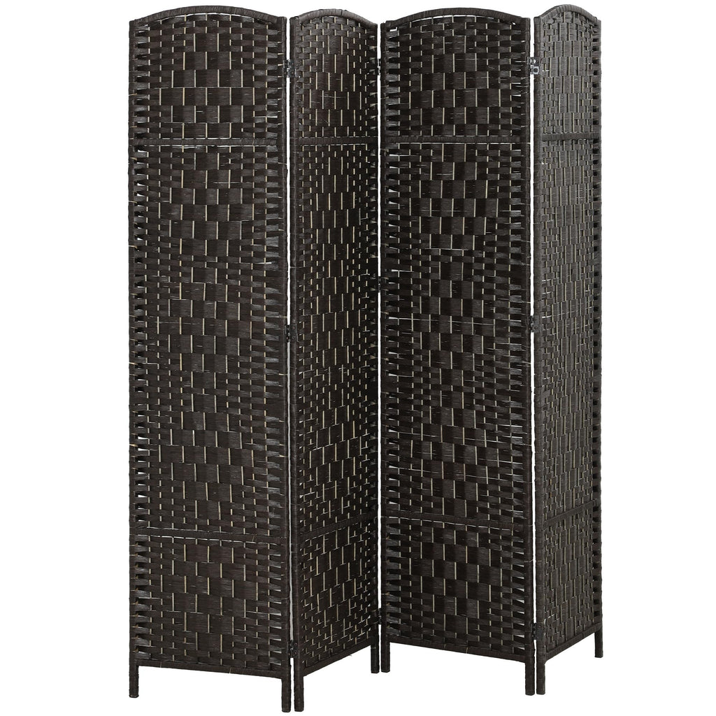 HOMCOM Room Divider 6-Panel, 6FT-Tall Folding Privacy Screen, Natural