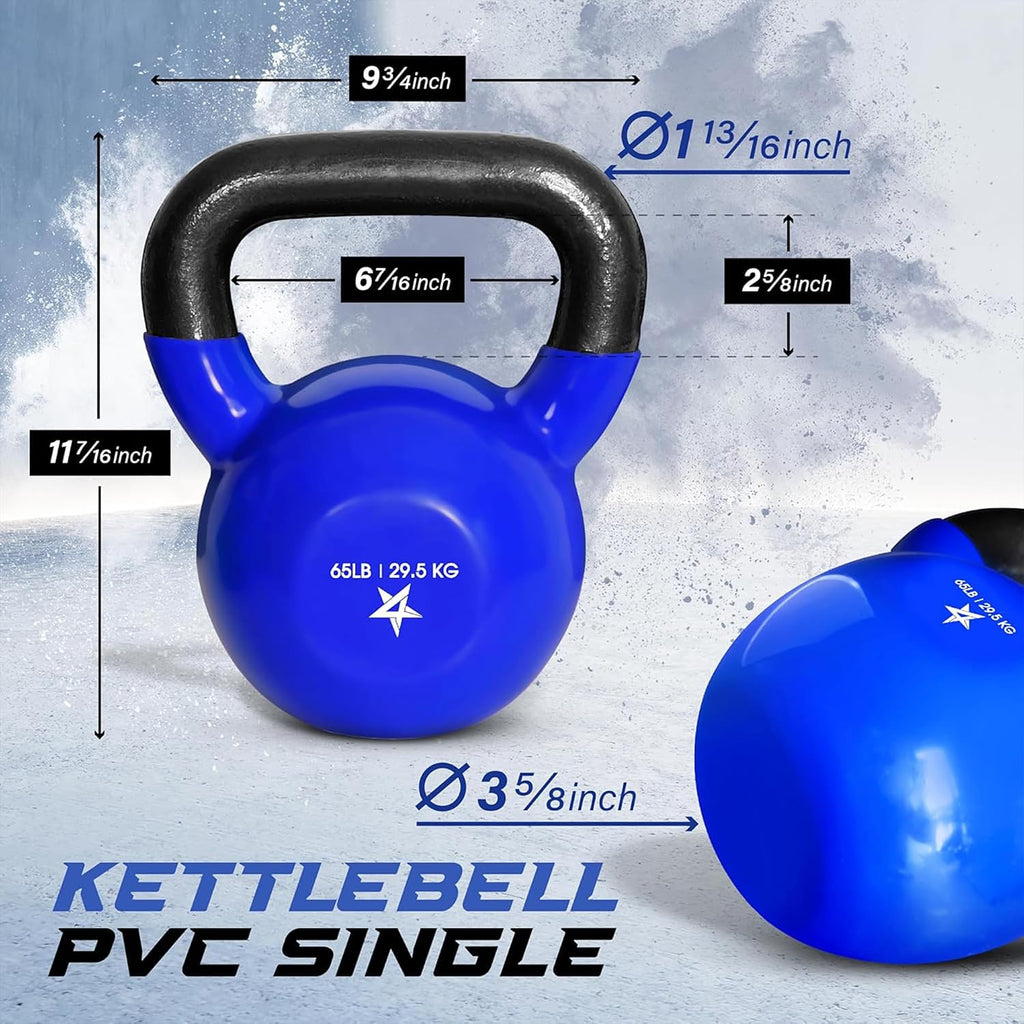 Yes4All Vinyl Kettlebell, 5–100 Lb Strength Training Kettlebell