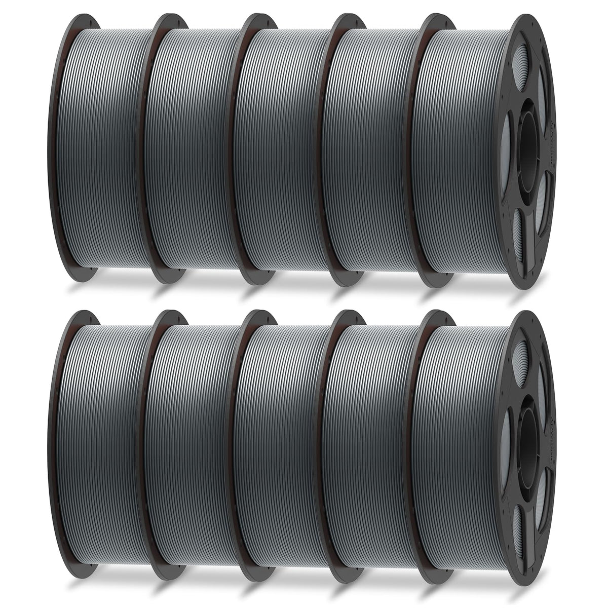ANYCUBIC PLA Plus (PLA+), 3D Printer Filament 1.75mm Bundle, High Toughness, 1KG Spool, Black, White, Texture Grey, Pink, Red, Blue, Green, Orange, Yellow, Purple, 10KG in Total