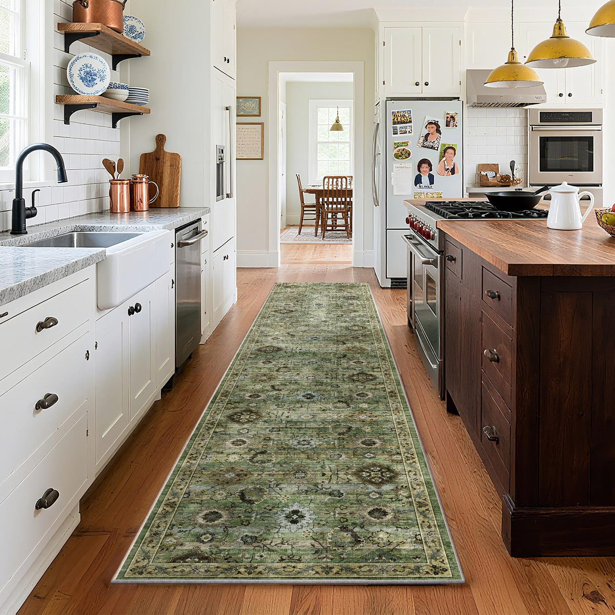 Washable Area Rugs for Living Room: 9x12 Bedroom Rug Boho Vintage Area Rug Stain Resistant Non Slip Low Pile Lightweight Soft Carpets for Dining Room Kitchen Nursery Kids Room Playroom Home Office