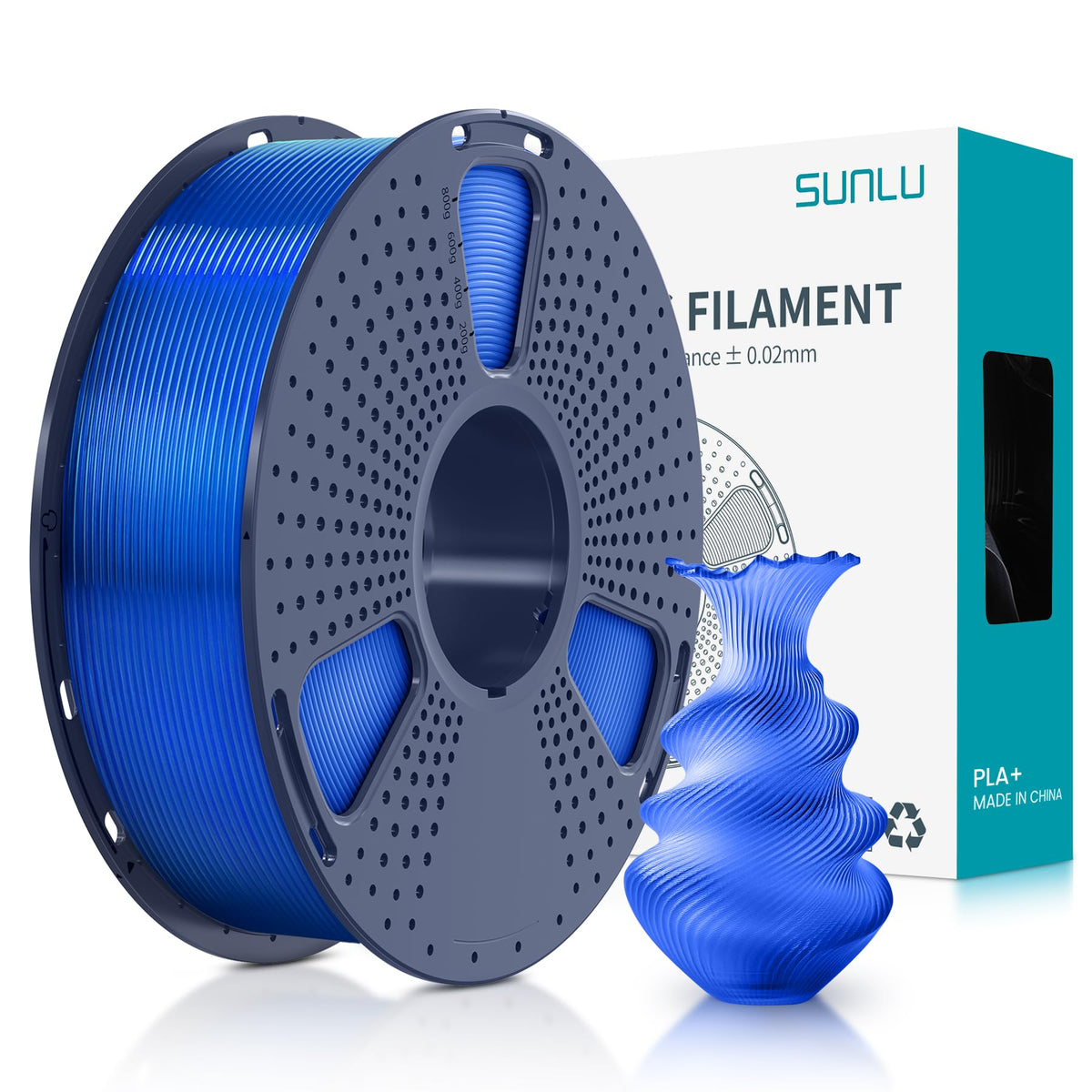 SUNLU PLA Plus Filament 1.75mm, 10KG Bundle, Black & White