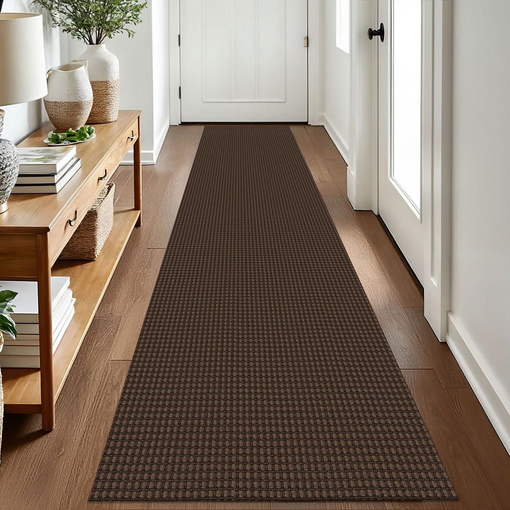 EARTHALL Woven Area Rugs 6x9 Ft Washable Living Room Rugs Non Slip Rubber Backed Dining Room Rug Braided Bedroom Rugs Indoor Floor Carpet for Living Room, Bedroom, Dining Room, Beige/Ivory