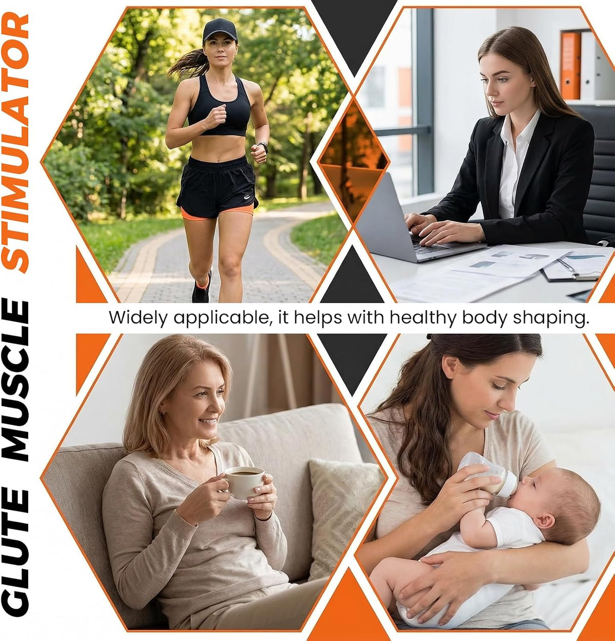 Hip Trainer Glute Muscle Stimulator, Rechargeable IPX7 Butt Massager Lift Machine Stimulator Muscle Toner, Portable Booty Trainer for Women Glute Workout Equipment for Hip Shaping at Home