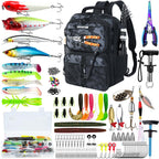 Fishing Backpack with Tackle Boxes and Lures Kit, Fish Gear, 2 Rod Holder