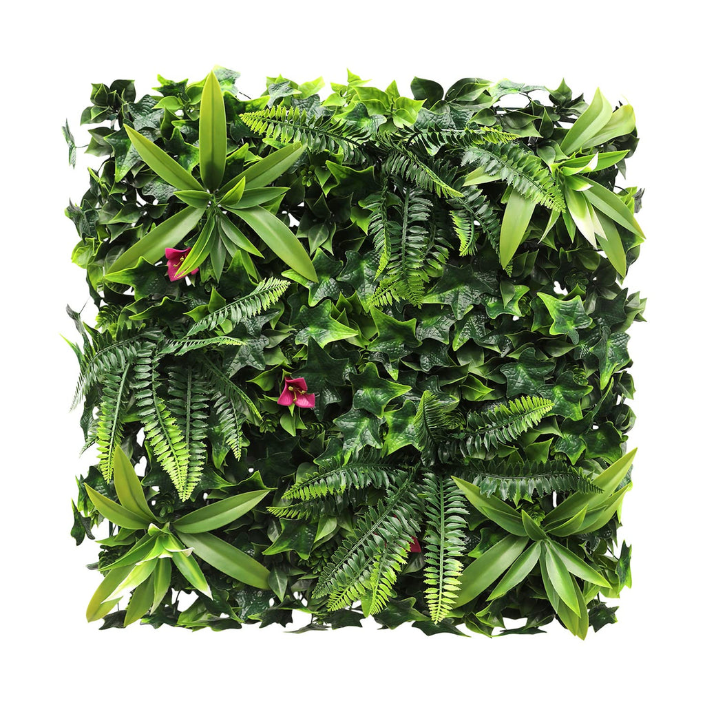 ECOOPTS 20"x20" Faux Ivy Privacy Fence Screen Artificial Boxwood Panels Topiary Hedge Plants for Indoor Outdoor Decoration, #4 Mixed Leaves, 21 Packs