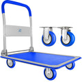 Wellmax Push Cart Dolly, Foldable Moving Platform Flat Cart, 330 lb, Yellow