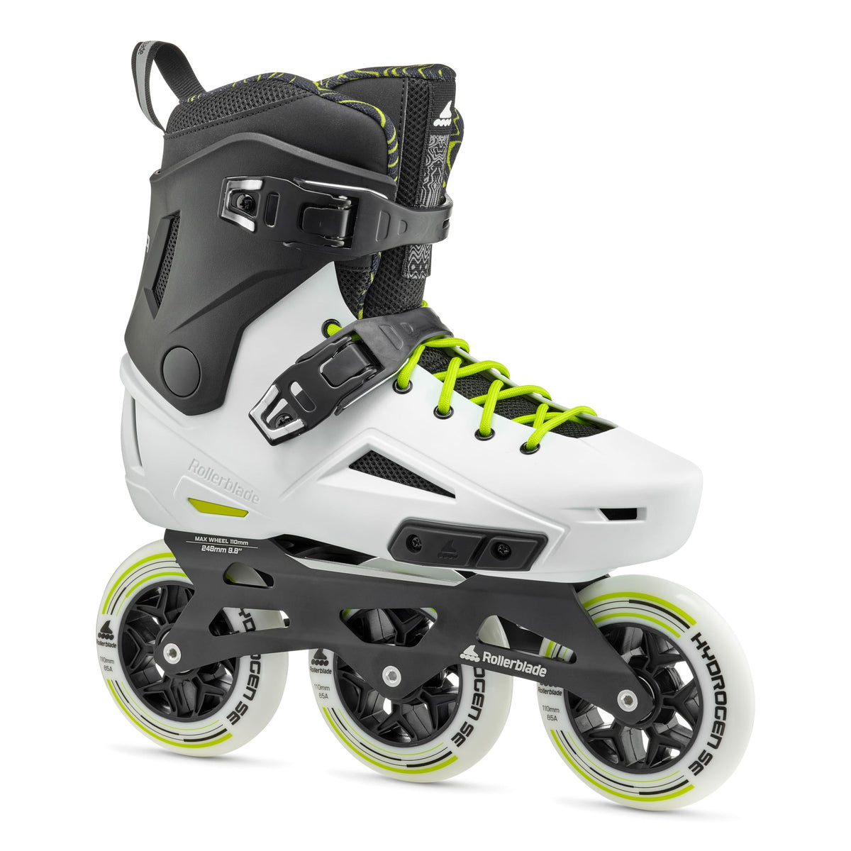 Rollerblade Lightning 110 Unisex Adult Urban Inline Skate, White and Black