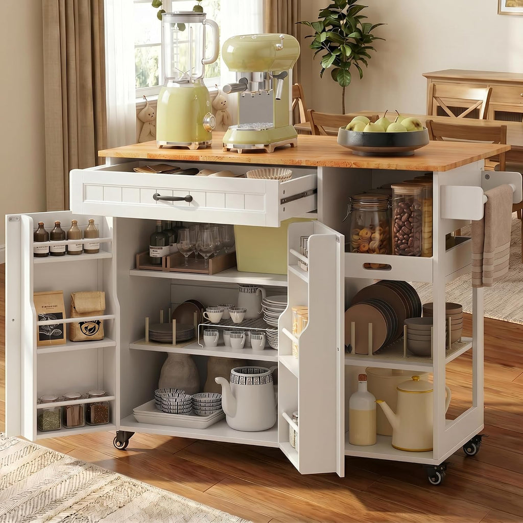 Gizoon Update 41.7" W Kitchen Island, Kitchen Island with Storage