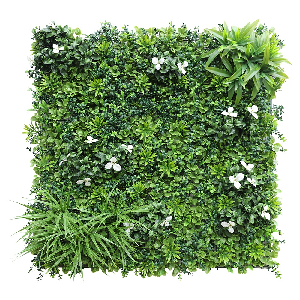 ECOOPTS 40"x40" Faux Ivy Privacy Fence Screen Artificial Boxwood Panels Topiary Hedge Plants for Indoor Outdoor Decoration, 9 Mixed Leave, 3 Packs