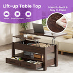 DUMOS 39.4" Convertible Lift Top Coffee Table, 4 in 1 Multifunctional Table