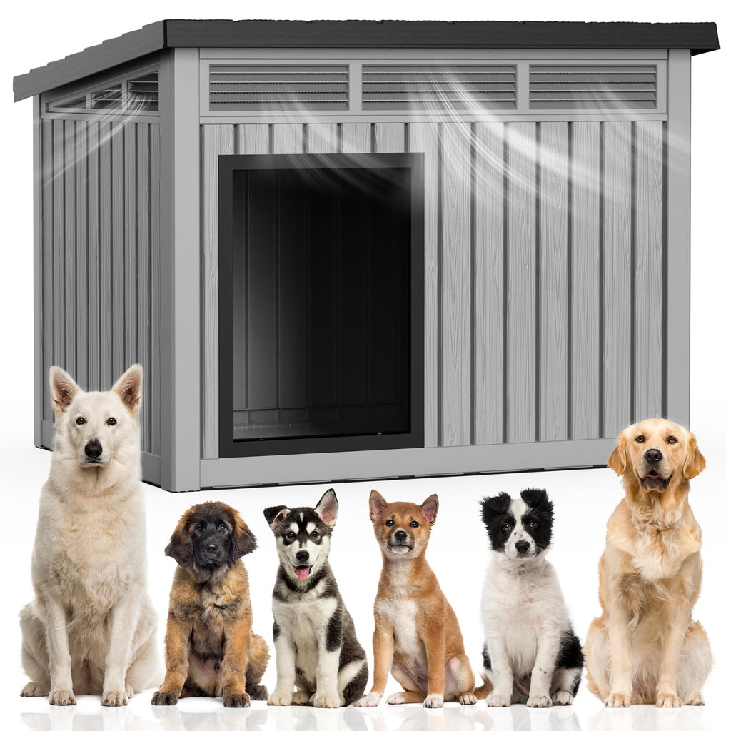 VIXZEN Dog House Outdoor & Indoor, Medium Size, Black