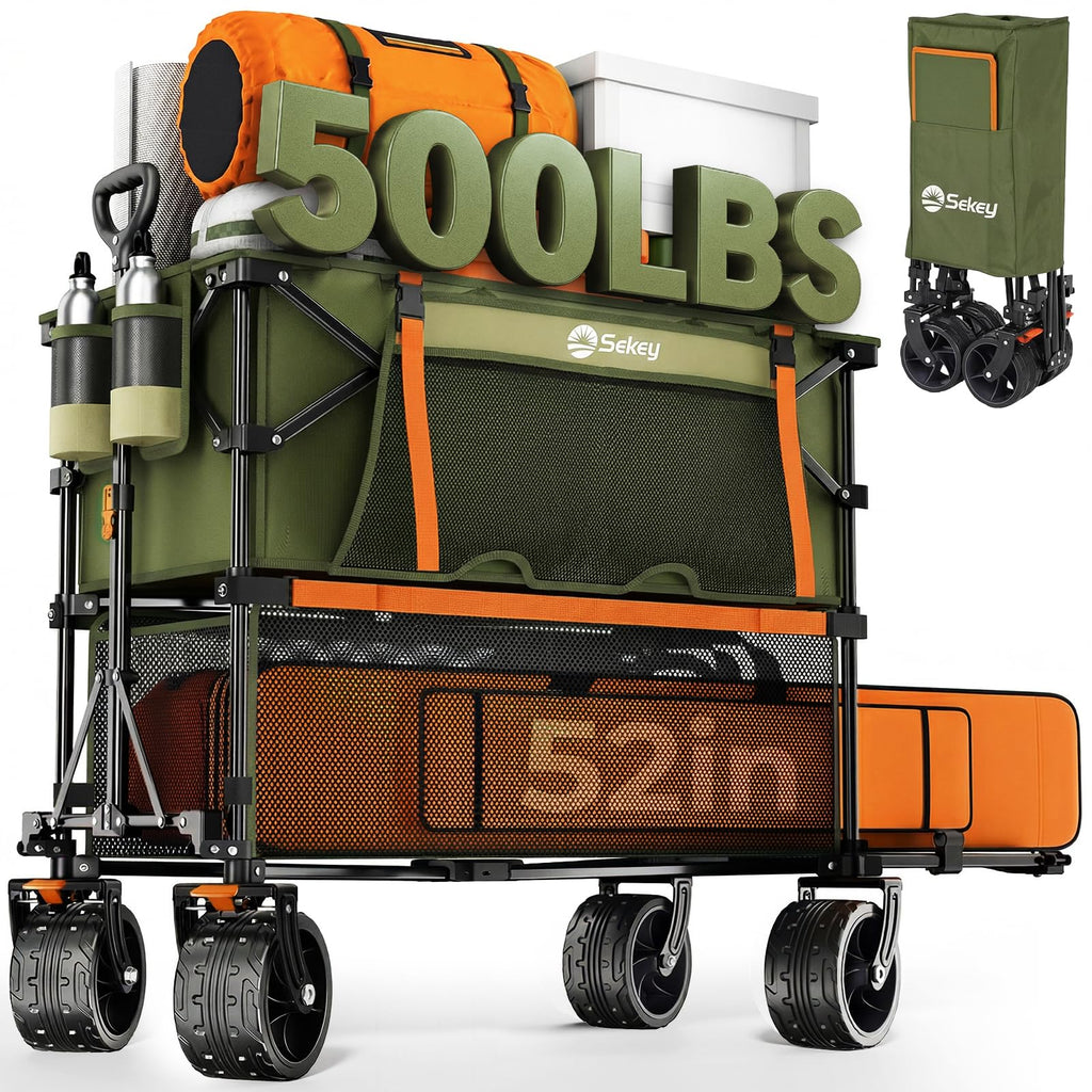 Sekey 400L Double-Decker Wagon, 500 lb Capacity, 50 in Extender