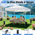 10x10 Pop Up Canopy Tent with Dual Vented Roof, One Push Setup, White