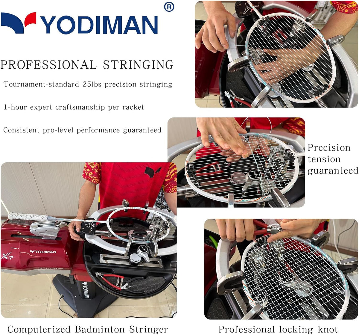 YODIMAN Badminton Racket Pro Ultra-Light Carbon Fiber Graphite M46X Professional Performance Badminton Racquet 4U 5U Head Heavy Frame Competition Grade with Overgrip