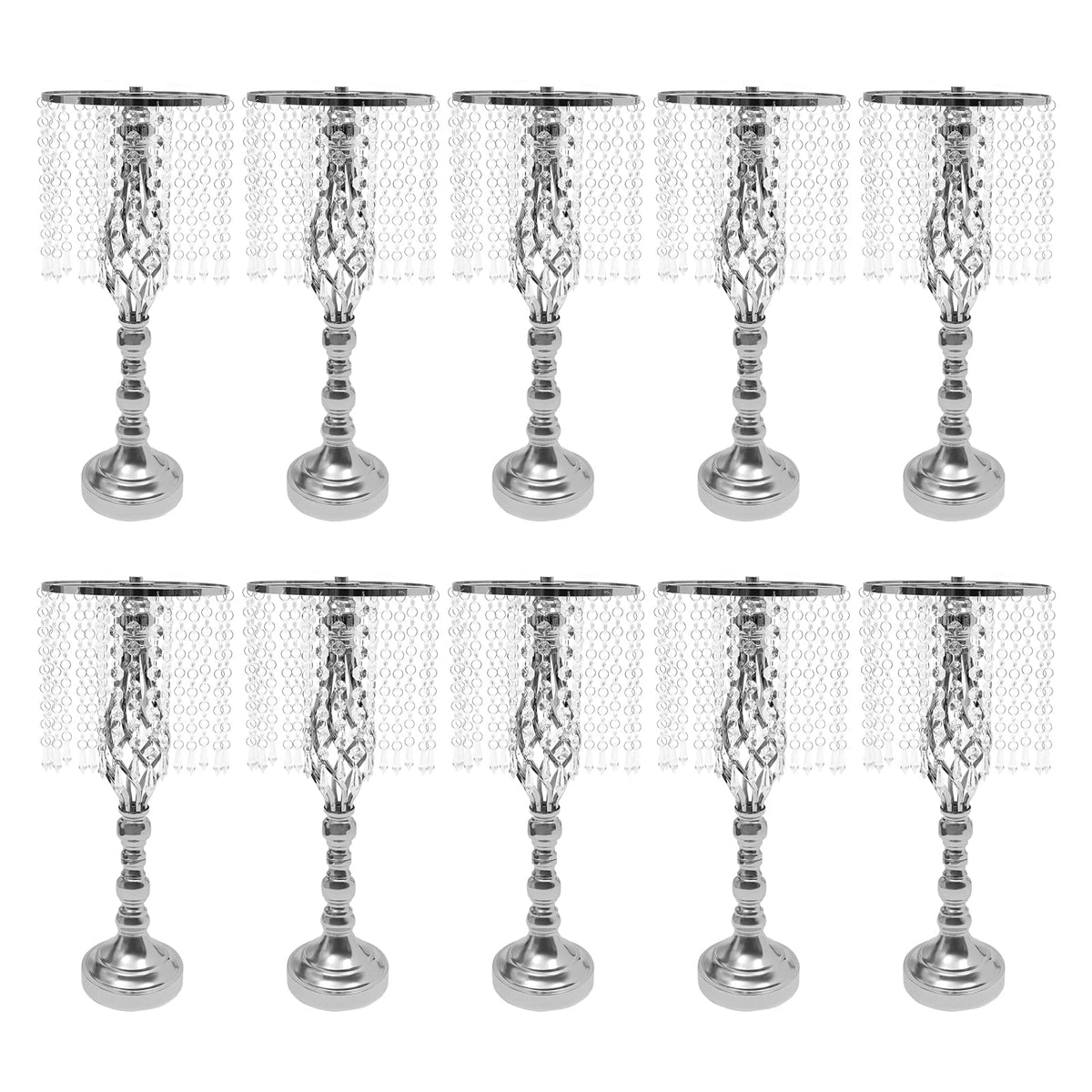 Wedding Centerpieces Gold Vases,10PCS Metal Flower Candle Holder,Wedding Vase for Tables,Crystal Flower Vase Metal Flowers Stand for Party Tables Decorations