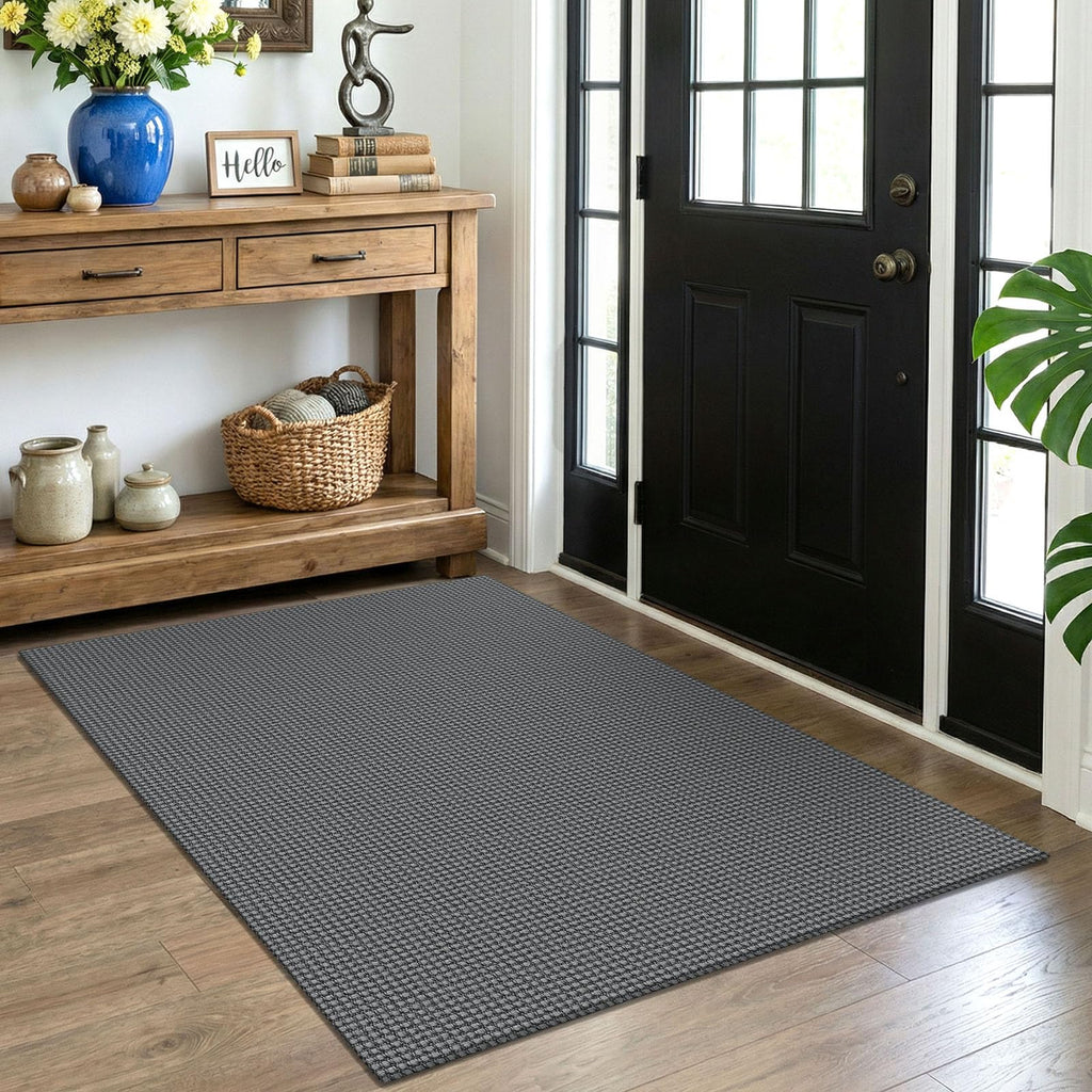 EARTHALL Woven Area Rugs 6x9 Ft Washable Living Room Rugs Non Slip Rubber Backed Dining Room Rug Braided Bedroom Rugs Indoor Floor Carpet for Living Room, Bedroom, Dining Room, Beige/Ivory